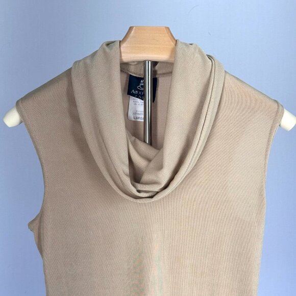 Vintage Anxiety Cafe Gold Cowl Neck Tank Top | Women's L | Elevated Basic - Picture 2 of 6